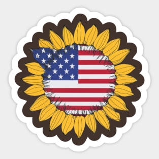 America-Sunflower Sticker